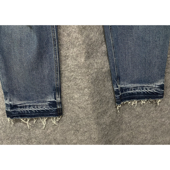 Joe's Crop Jeans Sz 32 Blue Distressed Raw Hem Billie Boyfriend Slim - SIZE NOTE - Picture 3 of 10